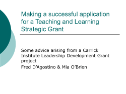 Making a successful application for a Teaching and Learning