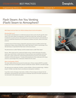 Flash Steam: Are You Venting (Flash) Steam to Atmosphere?
