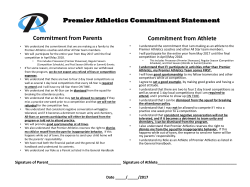 Premier Athletics Commitment Statement