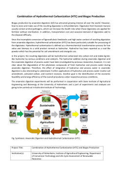 Combination of Hydrothermal Carbonization (HTC) and Biogas
