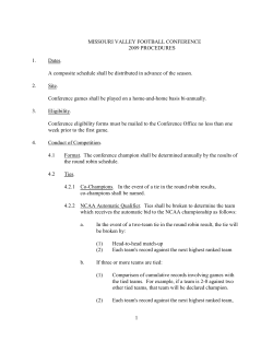 MISSOURI VALLEY FOOTBALL CONFERENCE 2009