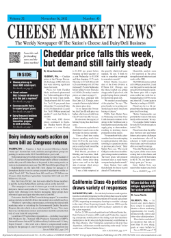 Cheddar price falls this week, but demand still fairly steady