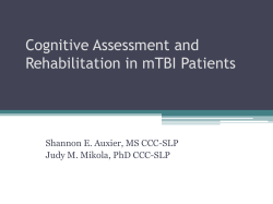 Cognitive Assessment and Rehabilitation in mTBI Patients