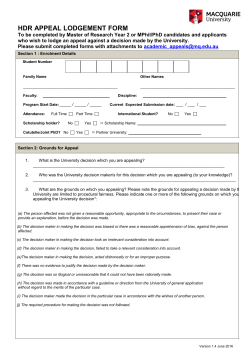 HDR Appeal Lodgement Form