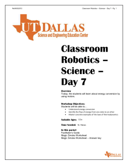 Classroom Robotics &ndash; Science &ndash; Day 7