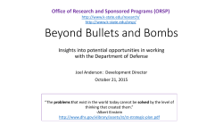 Beyond Bullets and Bombs - Kansas State University