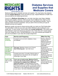 Medicare-Covered Diabetes Services and Supplies