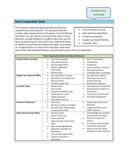 Team Cooperation Goals