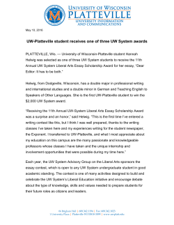 UW-Platteville student receives one of three UW System awards