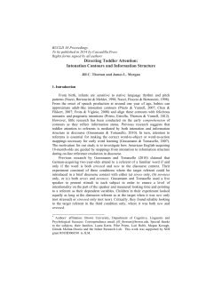 Directing Toddler Attention: Intonation Contours and Information