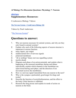 AP Biology Pre-Discussion Questions: Physiology 7