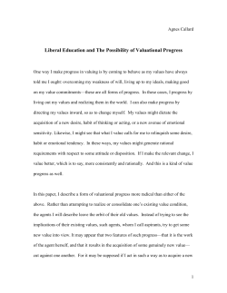 Liberal Education and the Possibility of Valuational Progress