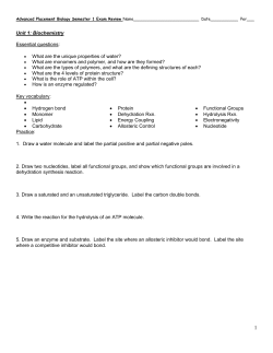 Honors Chemistry Semester 1 Exam Review