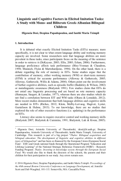 Linguistic and Cognitive Factors in Elicited Imitation Tasks: A Study