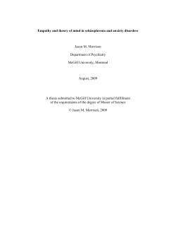 Empathy and theory of mind in schizophrenia and