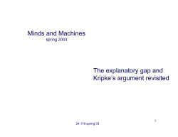 Minds and Machines The explanatory gap and Kripke`s argument