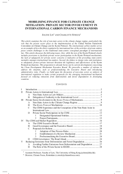 mobilising finance for climate change mitigation