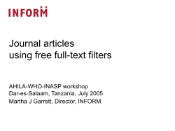 INFORM 2 articles using filters