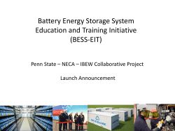 Battery Energy Storage System Education and Training Initiative