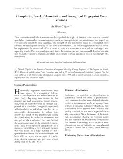 Complexity, Level of Association and Strength of Fingerprint