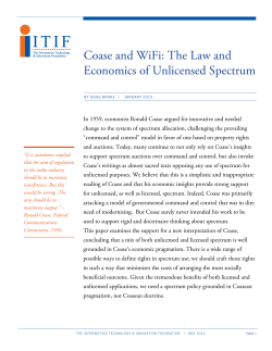 Coase and Wifi: The Law and Economics of Unlicensed Spectrum