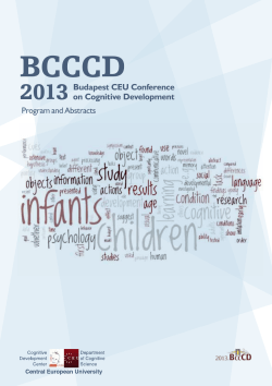 Program and Abstracts 2013 Budapest CEU Conference on