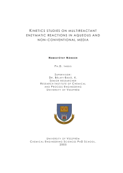 kinetics studies on multireactant enzymatic reactions in aqueous