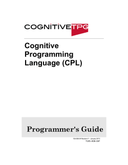 Cognitive Programming Language (CPL)