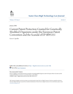 Current Patent Protection Granted for Genetically Modified