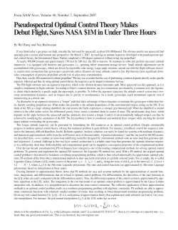 Pseudospectral Optimal Control Theory Makes Debut Flight, Saves