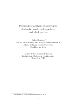 Probabilistic analysis of algorithms, stochastic fixed
