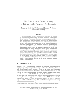 The Economics of Bitcoin Mining, or Bitcoin in the Presence of