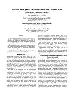 Computational Cognitive Models of Summarization Assessment Skills