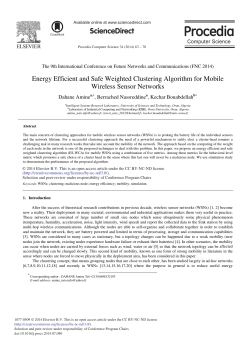 Energy Efficient and Safe Weighted Clustering
