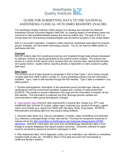 guide for submitting data to the national anesthesia clinical