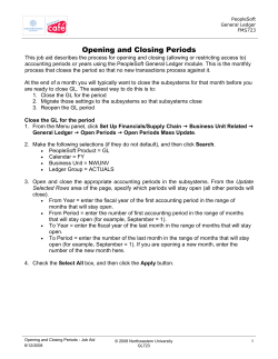 Open and Closing Periods - Northwestern University