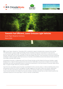 Towards Fuel Efficient, Lower Emission Light Vehicles