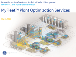 MyFleet Plant Optimization Services presentation