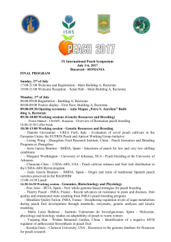 IX International Peach Symposium July 2
