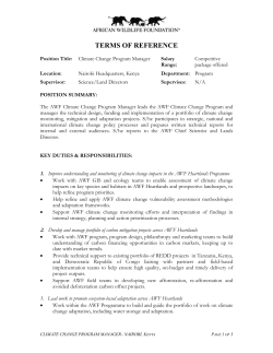TOR - Climate Change Program Manager
