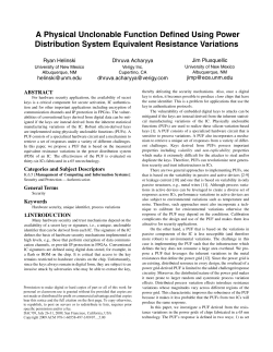 A Physical Unclonable Function Defined Using Power Distribution