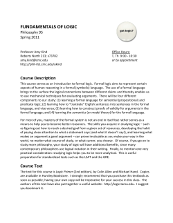FUNDAMENTALS OF LOGIC