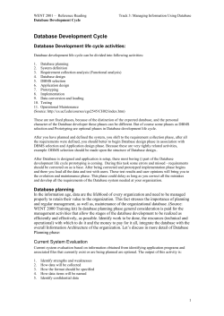 Database Development Cycle