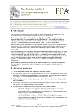 Collecting and preserving plant specimens
