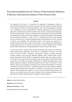 Deconstructing Marxism for Theory of International Relations: A