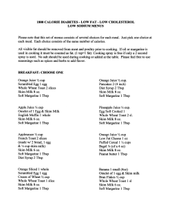 Please note that this set of menus consists of several choices for