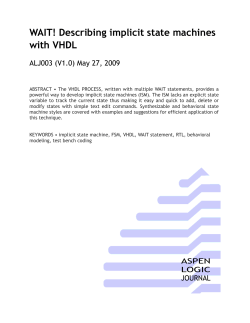 Describing implicit state machines with VHDL / ALJ003