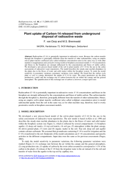 Plant uptake of Carbon-14 released from