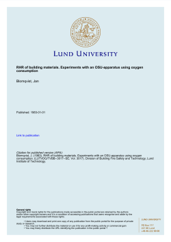 RHR of building materials. Experiments with an