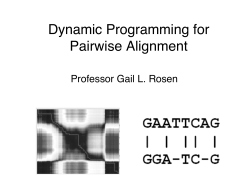 Dynamic Programming for Pairwise Alignment